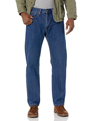 Levi's Men's 505 Regular Fit Jeans (Also Available in Big & Tall), Dark Stonewash, 36W x 29L