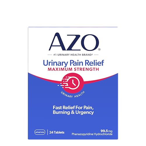 AZO Urinary Pain Relief Maximum Strength, Fast relief of UTI Pain, Burning & Urgency, Targets Source of Pain, #1 Most Trusted Brand, 24 Tablets