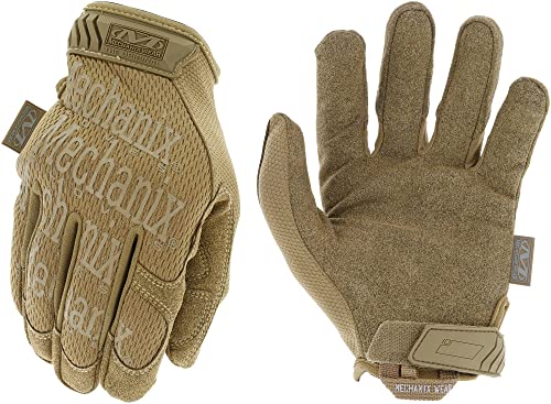 Mechanix Wear: The Original Coyote Tactical Work Gloves with Secure Fit, Flexible Grip for Multi-purpose Use, Durable Touchscreen Safety Gloves for Men (Large, Coyote Brown)