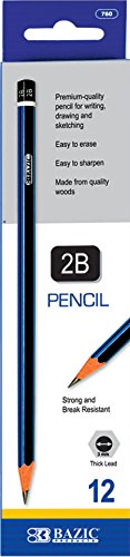 BAZIC #2B Premium Wood Pencil, Blue, 12 Per Pack (760-24P)