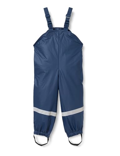 (-27%) Playshoes Matschhose Regenlatzhose Fleece-Futter Unisex Kinder Wind- und wasserdichte Regenhose Regenbekleidung, marine, 92