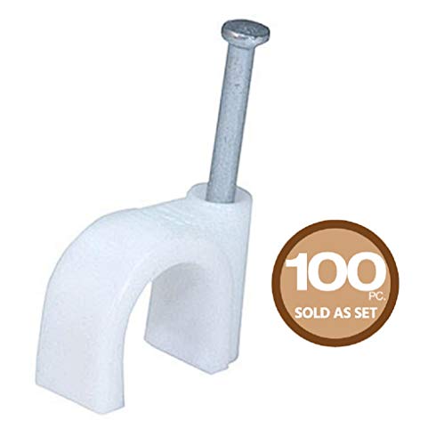 Monoprice Circle Cable Clips with Steel Nail 10mm 100pcs