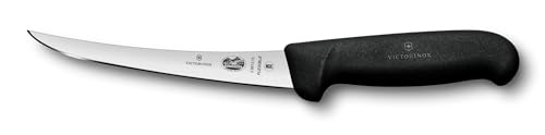 Victorinox Swiss Army Fibrox Pro Curved Boning Knife, Flexible Blade, 6-Inch, Black