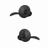 Schlage Accent privacy lever, matte black (bed and bath)