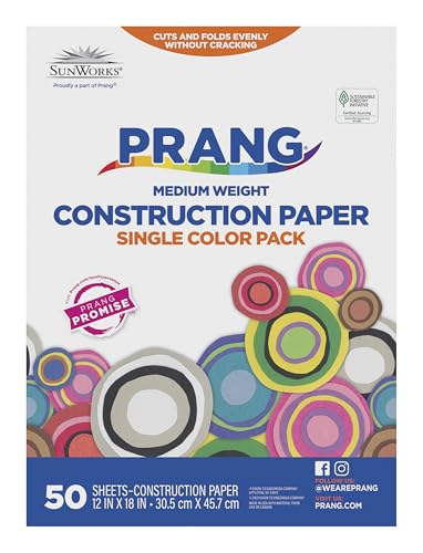 Prang (Formerly SunWorks) Construction Paper, White, 12" x 18", 50 Sheets