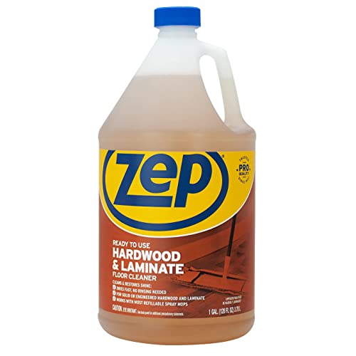 Zep Industrial Hardwood and Laminate Floor Cleaner - 1 Gallon - ZUHLF128 - Removes Spots, Stains and Scuffs. Cleans and 