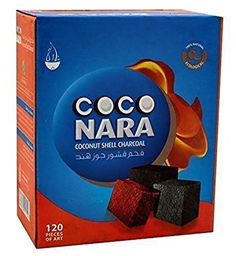 CocoNara Hookah Shisha Natural Charcoals, 120 Count