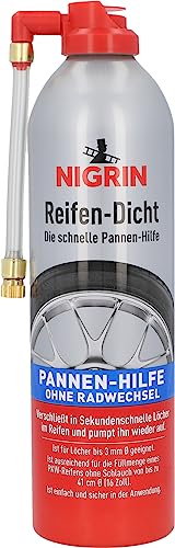 (-44%) NIGRIN Reifendicht, 500 ml, sofortige Pannenhilfe, Reifendichtmittel repariert Löcher im Reifen im Handumdrehen ohne Montage, Rot,Weiß