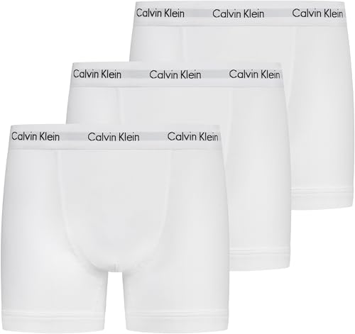 (-51%) Calvin Klein Herren 3er Pack Boxershorts Trunks Unterwäsche, Weiß (White), L