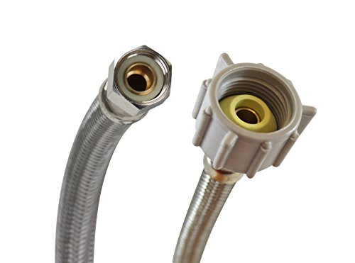 Braided stainless toilet supply line
