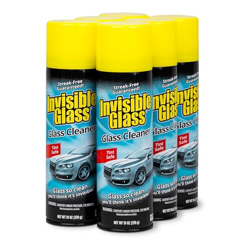 Invisible Glass 91164-6PK Premium Aerosol Glass Cleaner Spray for Car Windshields and Windows, Automotive and Home Windo