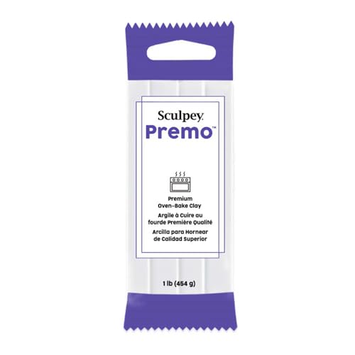 Sculpey Premo: Polymer Clay: White - 1lb Pack - Oven Bake Clay, Non-Toxic, Advanced Techniques, Sculpting-Jewelry-Craft Projects, Adults Art Supplies