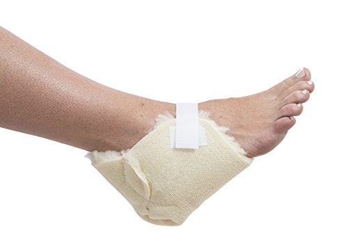 Essential Medical Supply Sheepette Heel Protectors with Hook and Loop Strap - Ultimate Synthetic Sheepskin Fleece Soft and Comfort Cover for Sitting or in Bed for Seniors and Adults, 1 Pair