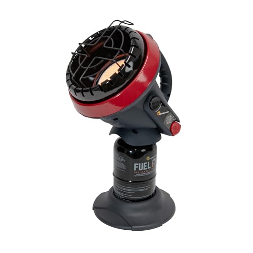 Mr. Heater F215100 MH4B Little Buddy 3800-BTU, Indoor Safe Propane Heater With ODS & Tip-Over Protection, Heating Area Up to 95 Sq. Ft - Lightweight, Medium - Black/Red