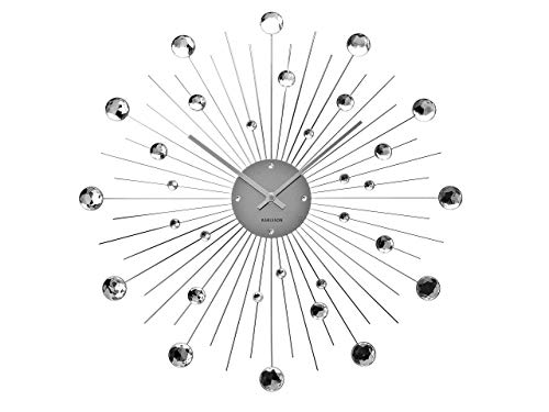 (-26%) Karlsson KA4859 Wanduhr Sunburst Kristall Large, Stahl, Silver, 4x50x50 cm