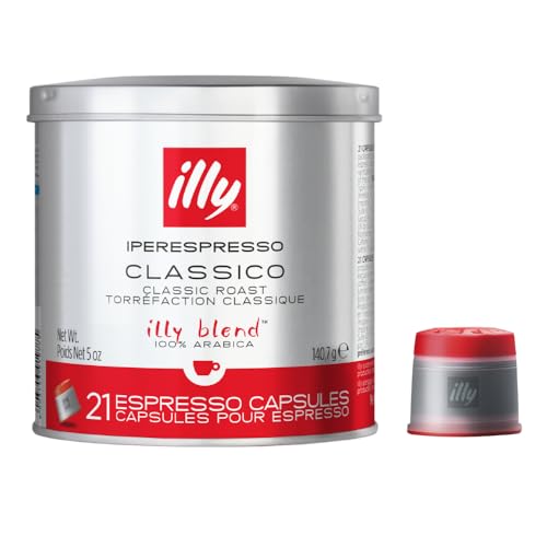 illy Coffee iperEspresso Capsules - Single-Serve Coffee Capsules & Pods - Single Origin Coffee Pods – Classico Medium Roast with Notes of Caramel - For iperEspresso Capsule Machines – 21 Count