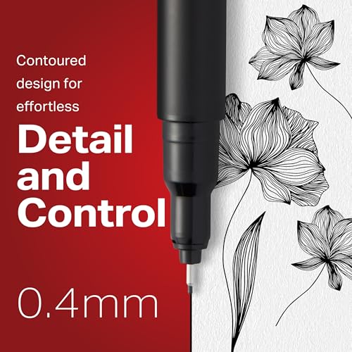 Sharpie Felt Tip Pens Fine Point (0.4Mm) Felt Tip Markers Journaling Pens Art Drawing Markers Black 4 Count
