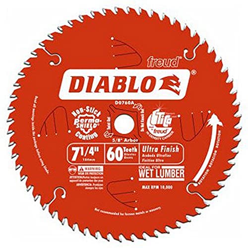Freud Diablo D0760X 7-1/4-Inch 60-Tooth Ultra Fine Finish Circular Saw Blade
