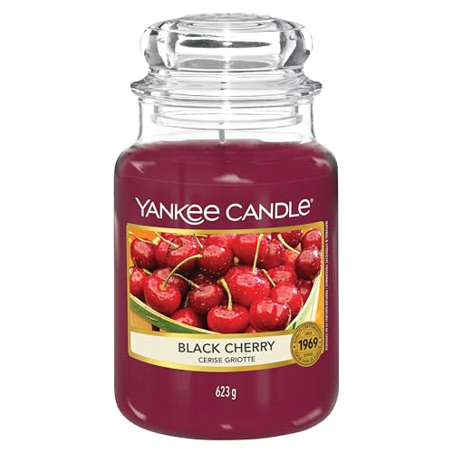 🔥 STARKER PREIS (-35%) Yankee Candle Duftkerze im Glas (groß) | Black Cherry | Kerze mit langer Brenndauer bis zu 150 Stunden | Perfekte Geschenke für Frauen
