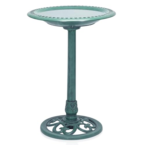 Alpine Corporation TEC116 28 Inch Outdoor Pedestal Birdbath