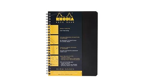 Rhodia Wirebound Notebooks - Lined w/ margin 80 sheets 8 1/4 x 11 3/4 in. - Black cover