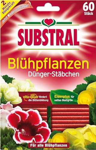 (-42%) Substral Dünger - Stäbchen für Blühpflanzen mit Eisen - Plus und 2 Monate Langzeitwirkung 60 Stück green