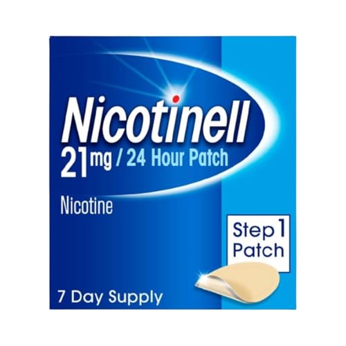 Nicotinell Nicotine Patch, Quit Smoking Aid Step 1, 24 Hour Patch, 21 mg, Pack of 7