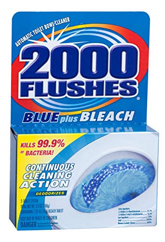 2000 FLUSHES-208017 Blue Plus Bleach Automatic Toilet Bowl Cleaner, 3.5 OZ ( Pack Of 12 )Disposable Toilet Cleaning Wan