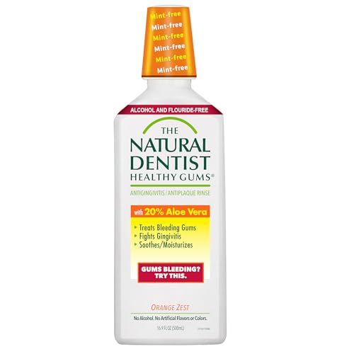 The Natural Dentist Orange Zest Mouthwash, Alcohol & Fluoride Free, Gentle, Plant-Based Daily Rinse That Refreshes & Comforts The Mouth, 16.9 fl oz