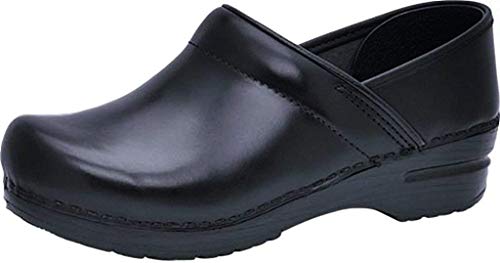 Dansko Women’s Professional Slip-On Clogs –Rocker Sole and Arch Support for Comfort-Ideal for Nursing, Food Service, Healthcare Black Cabrio 7.5-8 M US