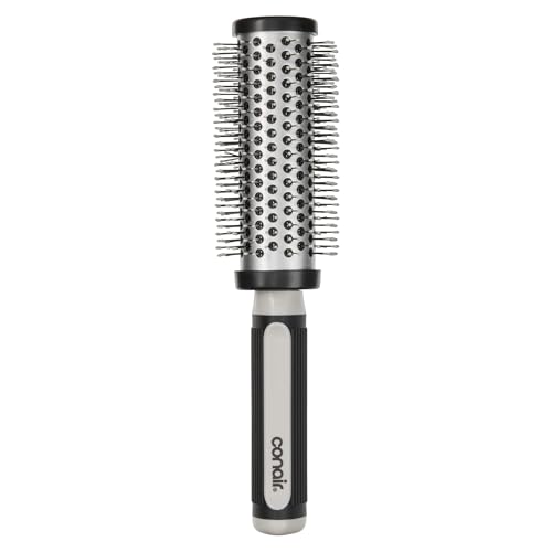 Conair Grip & Style Round Brush, Nylon Bristle Hair Brush for Blowout Styling, For Medium to Long Lengths, Ideal for Curly Hair