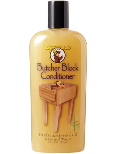 Howard Products Butcher Block Conditioner and Oil Food Grade - 12 Fl Oz - Butcher Block Oil Food Grade for Enhanced Wood Care