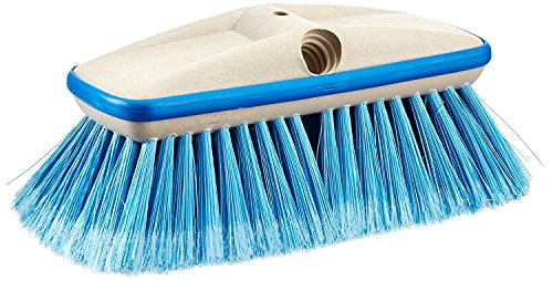 STAR BRITE Premium Medium Wash 8" Brush Head W/Bumper - Dual Connections Fit Either Standard 3/4" Threaded Poles or Extend-A-Brush Handles (Medium) (Blue) (040162)