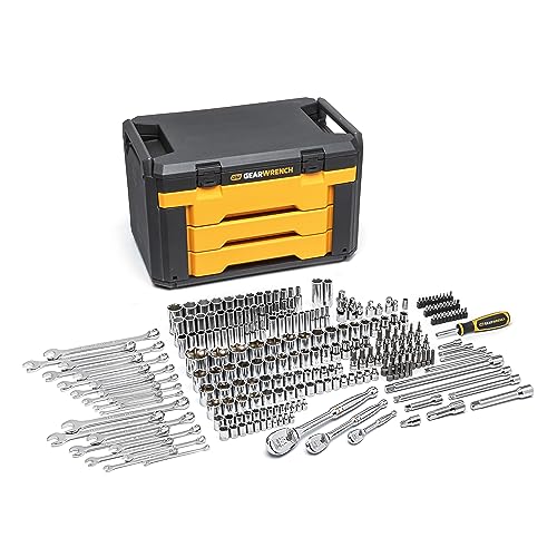 GEARWRENCH 80966 243 Pc. 6 Pt. Mechanics Tool Set In 3 Drawer Storage Box
