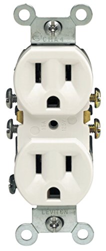 Leviton 15 Amp, 125 Volt, Duplex Receptacle, Residential Grade, Grounding, 10-Pack, 5320-WMP, White