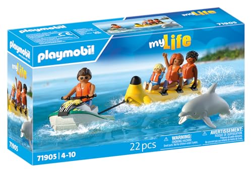 🔥 STARKER PREIS (-50%) PLAYMOBIL | Vacation on The Beach | Bananenboot-Tour | Spielzeug ab 4 Jahren | Geschenk für Kinder | Fördert Kreativität & Abenteuerlust | Wasserspaß mit Figuren & Jet Ski | 71905