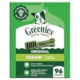 Greenies Teenie Original Natural Dental Dog Treats, Chicken, 96 Count | Vet-recommended, cleaner teeth after 28 days, cleans to gumline, for dogs 5-15 lbs, original chicken flavor