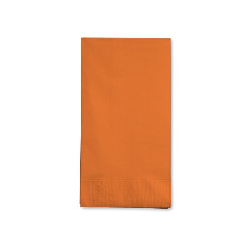 Creative Converting 16-Count Touch of Color 3-Ply Paper Guest Napkins, Sunkissed Orange - 95191