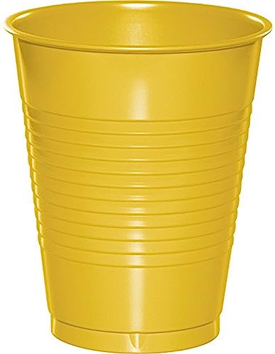 Creative Converting 28102181 20 Count Touch of Color Plastic Cups, 16 oz, School Bus Yellow