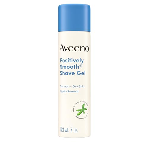 Aveeno Positively Smooth Moisturizing Shave Gel with Soy, Aloe & Vitamin E helps Prevent Nicks, Cuts & Razor Bumps, Creamy Shave Gel for a Close, Smooth Shave, Lightly Fragranced, 7 oz, 6 Pack