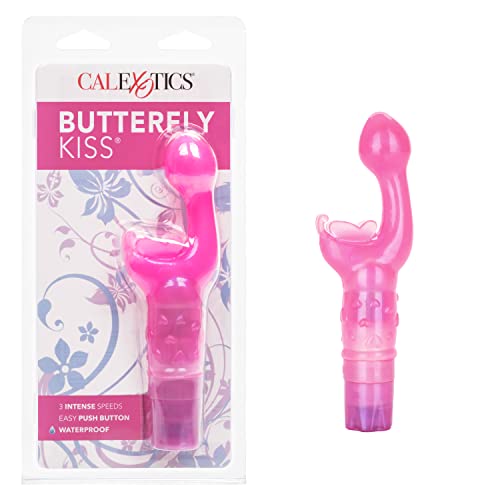 CalExotics Original Butterfly Kiss Vibrator - Multi-Speed Waterproof Vibe – Adult Sex Toys for Couples - Clitoral G Spot Massager – Pink