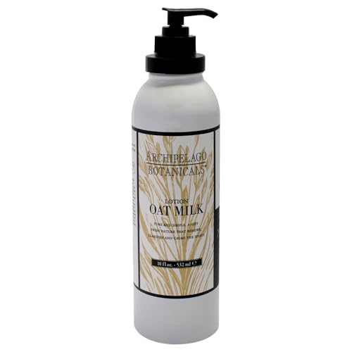 Archipelago Botanicals Oat Milk Lotion, Nurturing and Soothing Daily Moisturizer for Dry or Sensitive Skin, Hydrating Body Lotion, Paraben-Free, Phthalate-Free, 18 oz