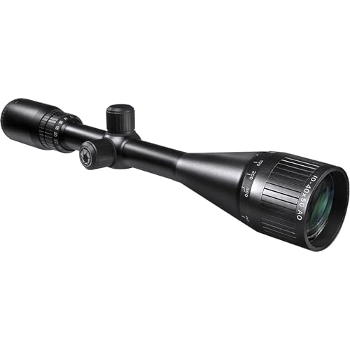BARSKA Varmint Crosshair Reticle Precision Riflescope with Adjustable Objective & Fully-Multi Coated Optics for Accurate Long-Range Shooting Hunting