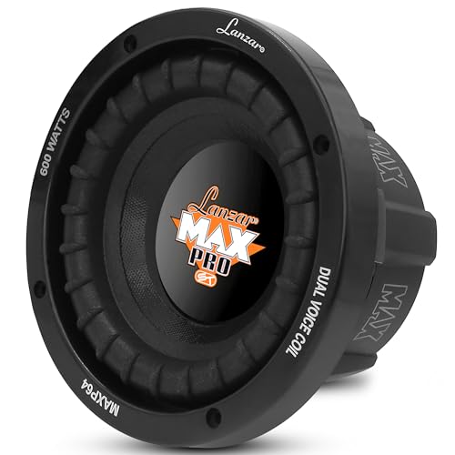 Lanzar MAXP64 Max Pro 6.5-Inch 600-Watt Small-Enclosure 4-Ohm Subwoofer