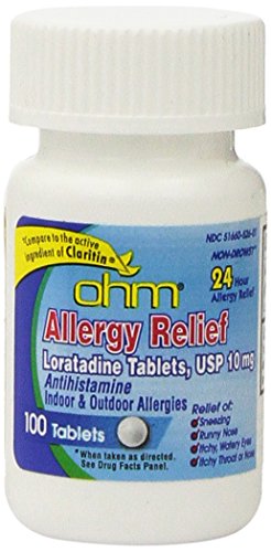 Ohm Allergy Pills Loratadine Allergy 24 Hour Non Drowsy Relief For