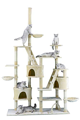 Go Pet Club 106-Inch Cat Tree Condo Furniture Beige