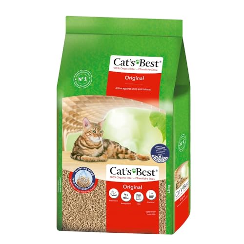 Saco grande de 40 L de arena vegetal Cat's Best EcoPlus de fibras de pino claras