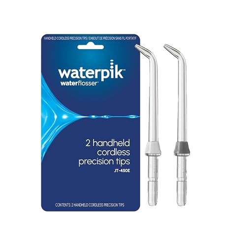 Waterpik Genuine Precision Tips Replacement for Cordless Handheld Water Flossers (Formerly Classic Jet) Refill Heads Nozzles JT-450E, 2 Count (assorted colors)