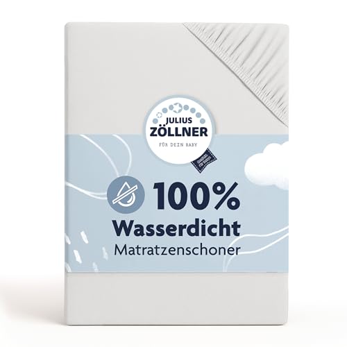 🔥 STARKER PREIS (-20%) Julius Zöllner Matratzenschoner – Spanntuch wasserdicht – OEKO-TEX Standard 100 - hypoallergen, atmungsaktiv, Nässeschutz für Baby- & Kinderbett 60x120 cm