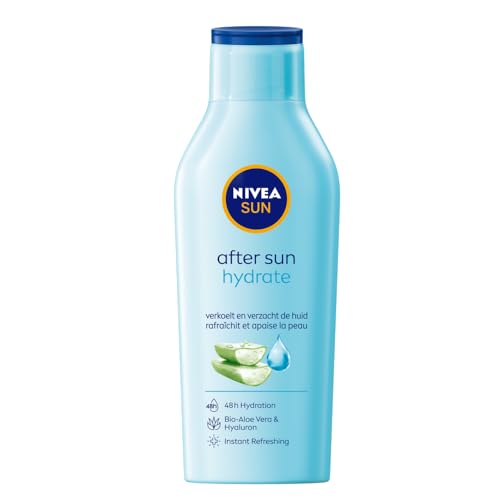NIVEA SUN After Sun Moisturising Soothing Lotion (400 ml), Cooling Moisturiser with Aloe Vera, Naturally Soothing After Sun Care with 24-Hour Effectiveness